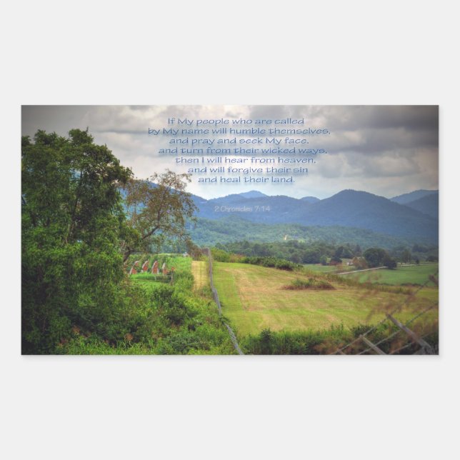 Pegatina Rectangular 2 Crónicas 7:14 (Anverso)