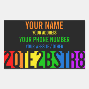 Pegatina Rectangular 2pegatinas de cliente QTE2BSTR8