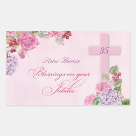 Pegatina Rectangular 35 Aniversario de la monja de la Vida Religiosa