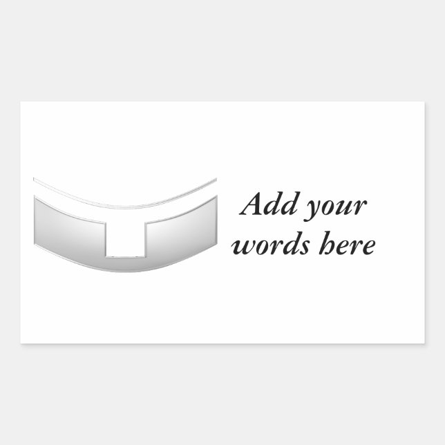 Pegatina Rectangular 3-D Aspecto de Sacerdote Plateado o Collar del Min (Anverso)