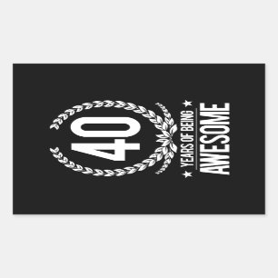 Pegatina Rectangular 40.o Cumpleaños (40 años de ser impresionantes)