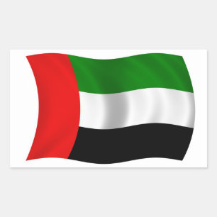 Pegatina Rectangular 4.ª Bandera de Emiratos Árabes Unidos