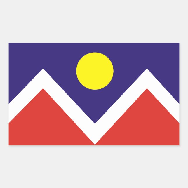 Pegatina Rectangular 4 Denver, Bandera de Colorado (Anverso)