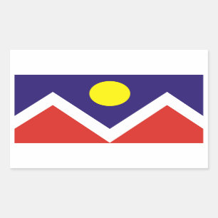 Pegatina Rectangular 4 Denver, Bandera de Colorado