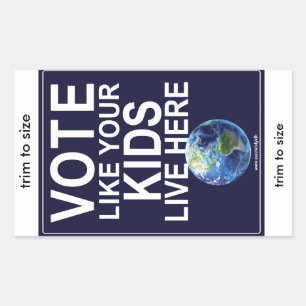 Pegatina Rectangular 4 Pegatinas - Vota como tus hijos...(Tierra real)