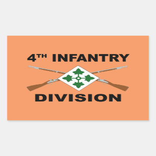 Pegatina Rectangular 4to División de infantería - rifles cruzados - c