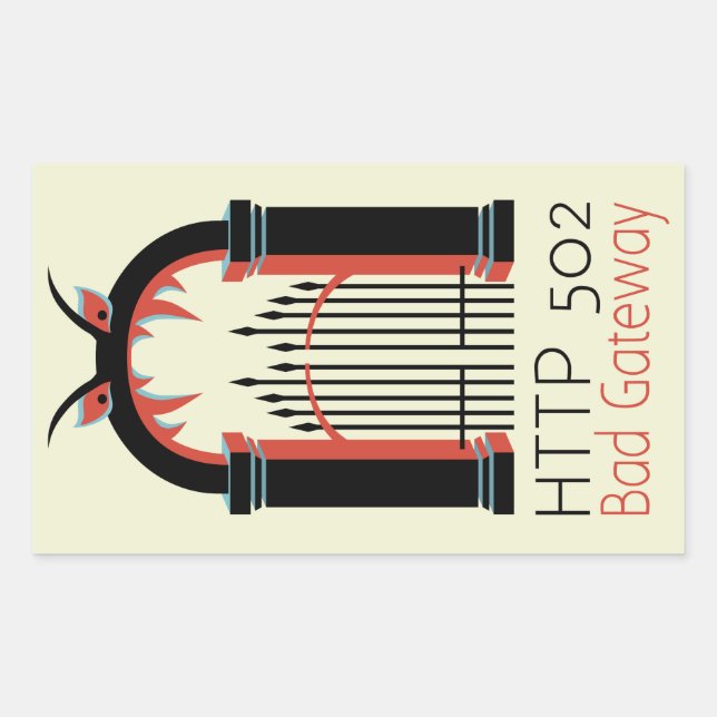 Pegatina Rectangular 502 Puerta de enlace incorrecta (Anverso)