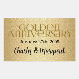 Pegatina Rectangular 50.º Boda de oro
