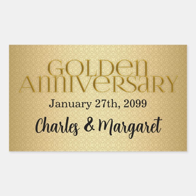 Pegatina Rectangular 50.º Boda de oro (Anverso)