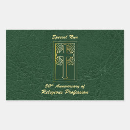 Pegatina Rectangular 50° Aniversario de la Profesión Religiosa Verde