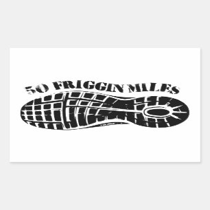 Pegatina Rectangular 50 Millas Friggin Ultra Running Tread