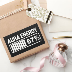 Pegatina Rectangular 67 Meme divertida Aura Energy a los 67 Seis Siete 