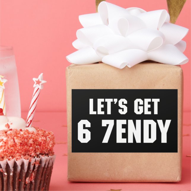 Pegatina Rectangular 67 Meme divertido Consigamos a Six Seven Sendy 6 7 (Fiesta)