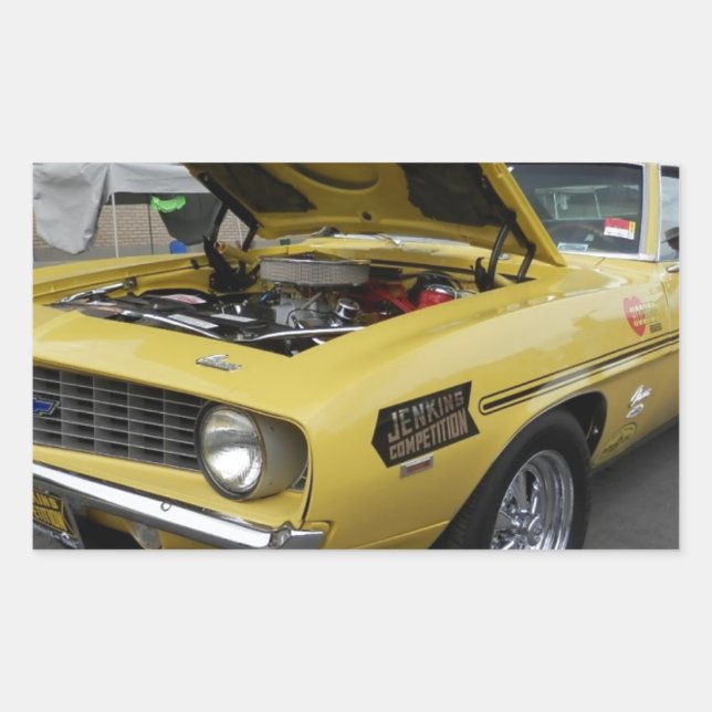 Pegatina Rectangular 69 Yenko Camaro (Anverso)