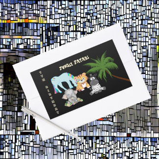 Pegatina Rectangular 7.º cumpleaños Selva Elefante Safari Zebra Unicorn