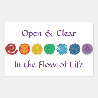 Pegatina Rectangular 7 chakras #1 colores arcoiris