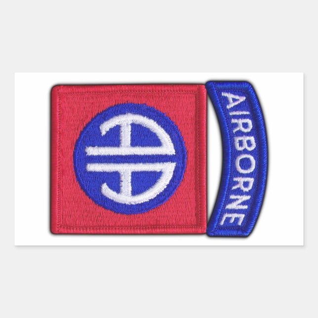 Pegatina Rectangular 82.ª ABN Airborne Div Vets LRRP (Anverso)