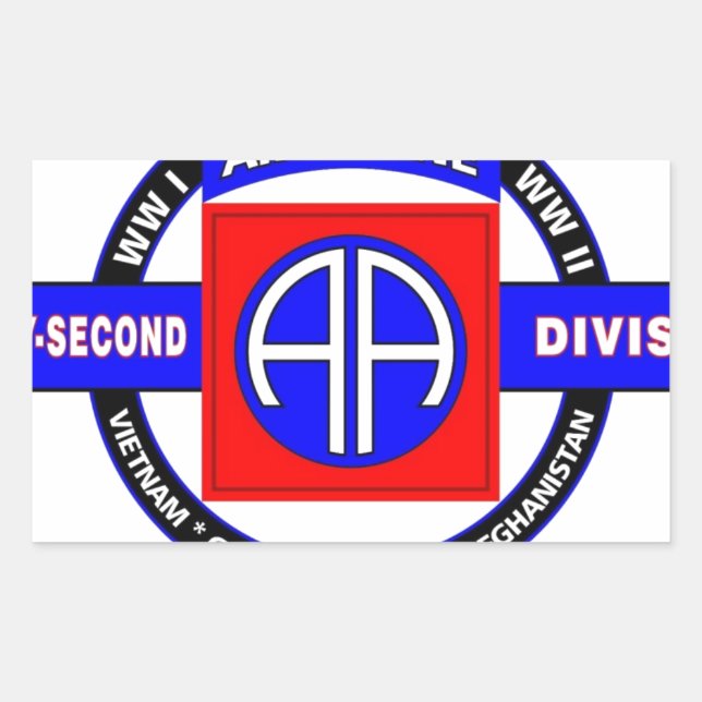 Pegatina Rectangular 82.o DIVISIÓN AEROTRANSPORTADA "TODA LA" DIVISIÓN (Anverso)