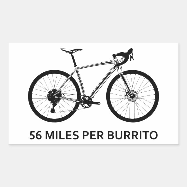 Pegatina Rectangular 86 Millas Por Burrito (Anverso)