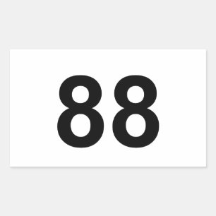 Pegatina Rectangular 88 - número ochenta y ocho