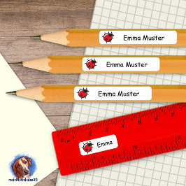 Pegatina Rectangular 92 DIY Stifteaufkleber weiß - Marienkäfer