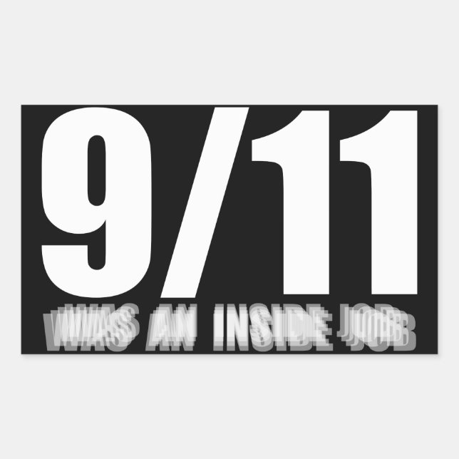 Pegatina Rectangular 9/11 was an inside job (Anverso)
