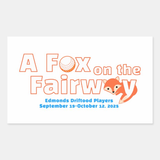 Pegatina Rectangular "A" Fox on the Fairway - Sticker (Anverso)