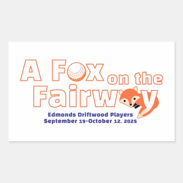 Pegatina Rectangular "A" Fox on the Fairway - Sticker (Anverso)