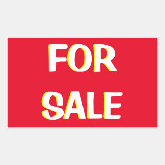 Pegatina Rectangular a la venta amarillo rojo y blanco
