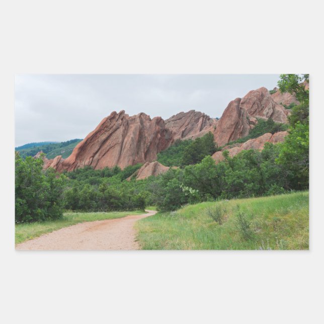 Pegatina Rectangular A lo largo del camino en Roxborough (Anverso)