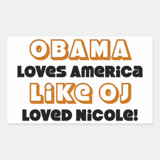 Pegatina Rectangular ¡A Obama le encanta Estados Unidos como si le hubi