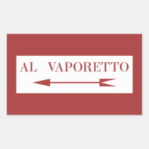 Pegatina Rectangular A Vaporetto, placa de calle de Venecia, Italia