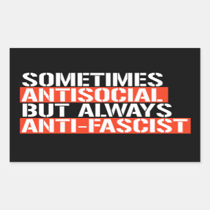 Pegatina Rectangular A veces antisocial pero siempre antifascista
