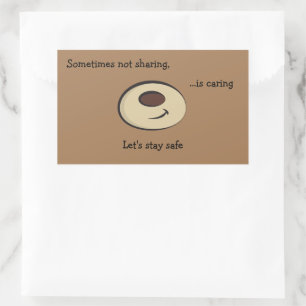 Pegatina Rectangular A veces no compartir, es una sonrisa de oso marrón