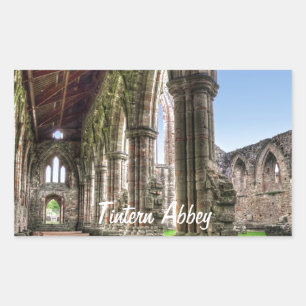 Pegatina Rectangular Abadía de Tintern, Monasterio Cisterciense, Gales