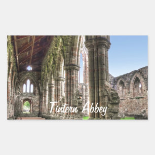 Pegatina Rectangular Abadía de Tintern, Monasterio Cisterciense, Gales