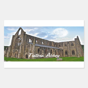 Pegatina Rectangular Abadía de Tintern, Monasterio Cisterciense, Gales