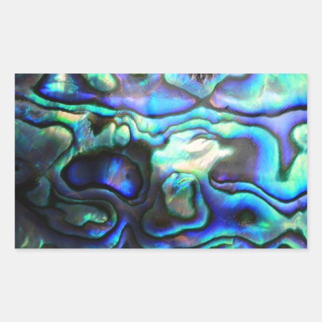 Pegatina Rectangular Abalone paua shell (Anverso)