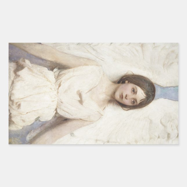 Pegatina Rectangular Abbott Handerson Thayer - Angel (Anverso)