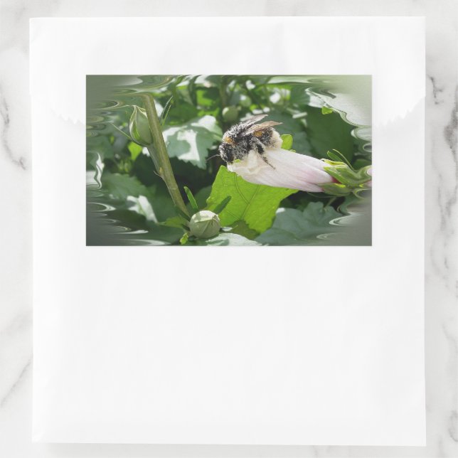 Pegatina Rectangular Abeja en verano (Bolso)