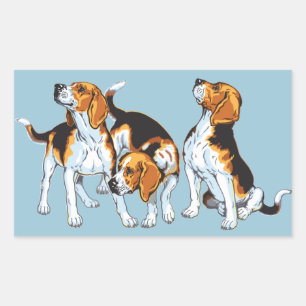 Pegatina Rectangular abejorro beagle