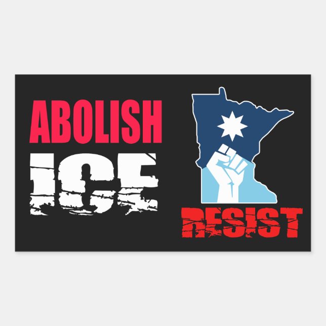 Pegatina Rectangular Abolish ICE (Anverso)