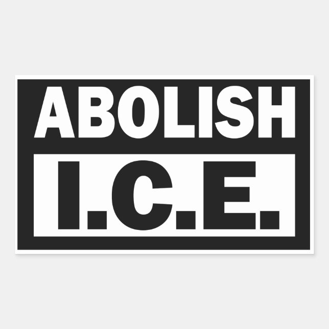 Pegatina Rectangular Abolish ICE (Anverso)