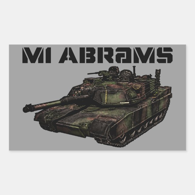 Pegatina Rectangular Abrams M1 (Anverso)