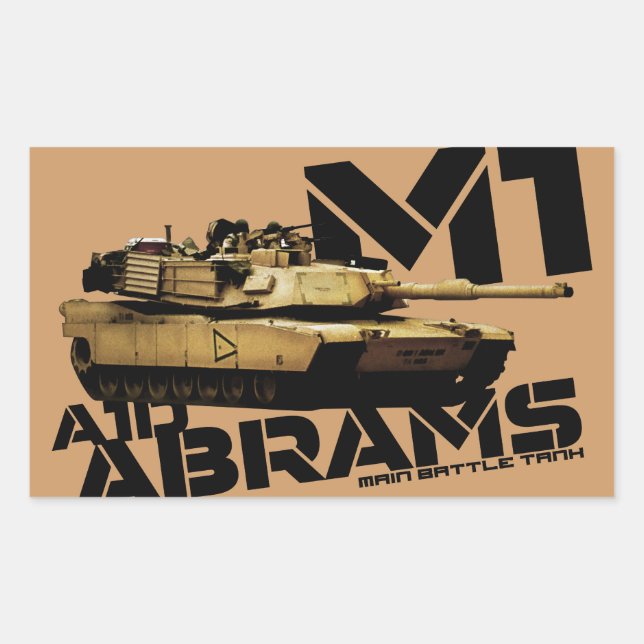 Pegatina Rectangular Abrams M1 (Anverso)