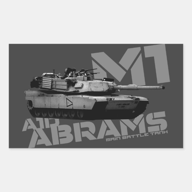 Pegatina Rectangular Abrams M1 (Anverso)