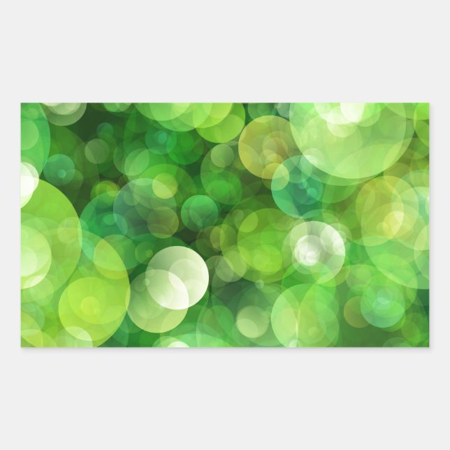 Pegatina Rectangular Abstract Green Spots (Anverso)
