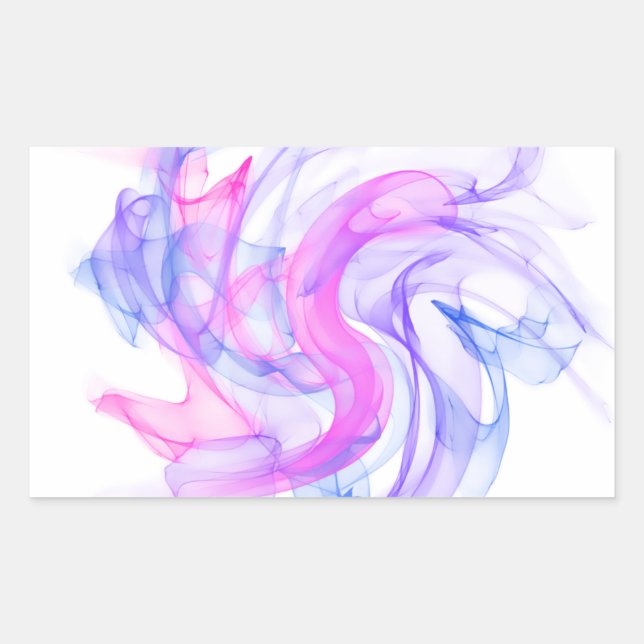 Pegatina Rectangular Abstracta el humo en el agua (Anverso)