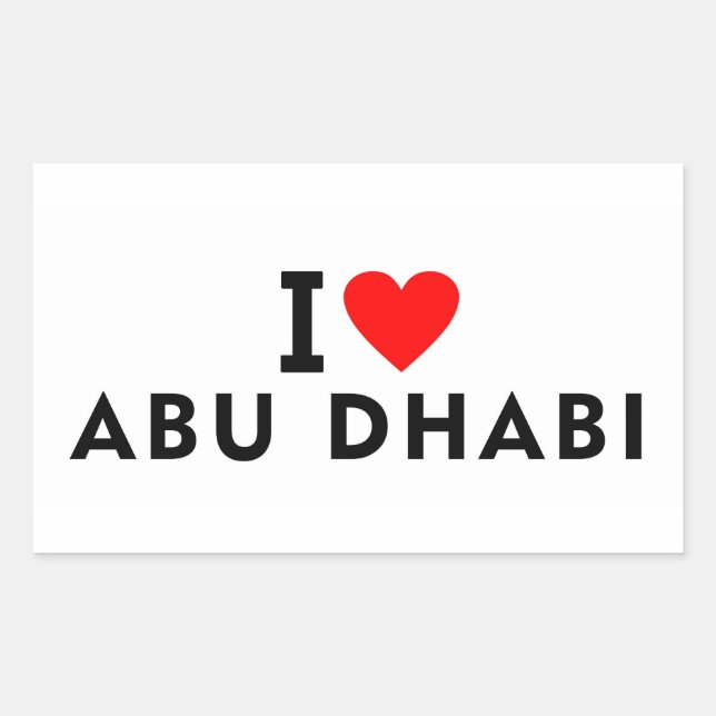 Pegatina Rectangular Abu Dhabi Emiratos Árabes Unidos ciudad del amor c (Anverso)