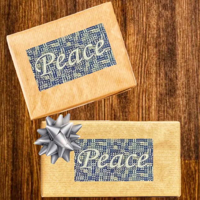 Pegatina Rectangular Abundantes de la paz (Enhance the beauty of your gift-wrapped presents, with these Peace Abounds Rectangular Stickers!)